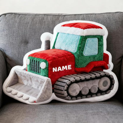Custom Bulldozer Shaped Pillow Personalized Double-Sided Printed Cute Pillow Customized Christmas Party Commemorative Gift Sofa Decorative for Boys and Girls 8-32in