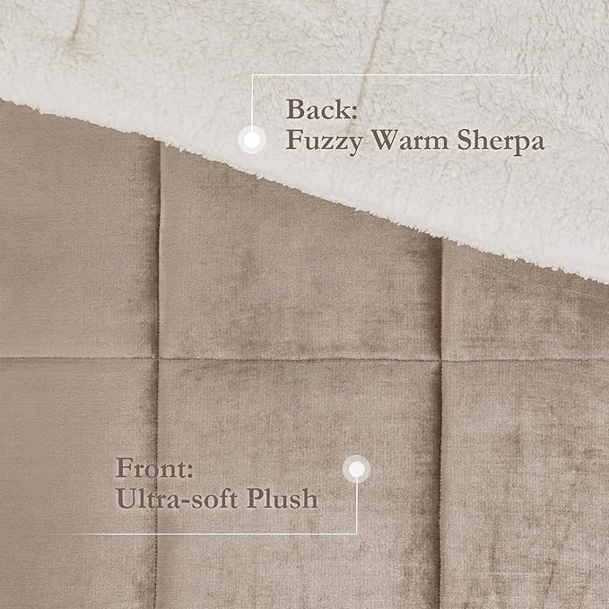 Woolrich Reversible Comforter Set Ultra Soft Plush to Sherpa, Down Alternative, Cold Weather Winter Warm Bedding, with Matching Sham, Decorative Pillow Taupe/Ivory King 3 Piece