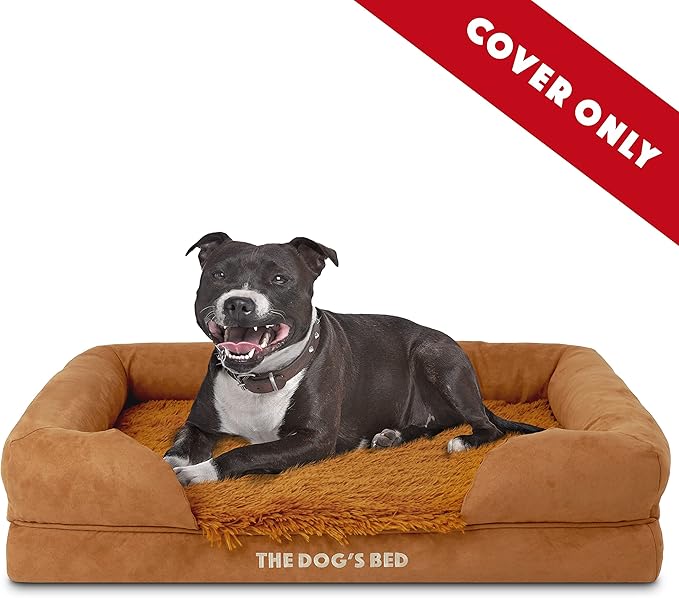 The Dog’s Bed Replacement Outer Cover, Fur Fabric, Honey Fur, Medium
