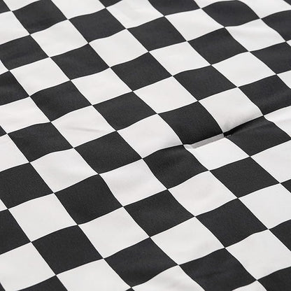 Juicy Couture Reversible Checkerboard Comforter Set 6-Piece King Set, Black/White