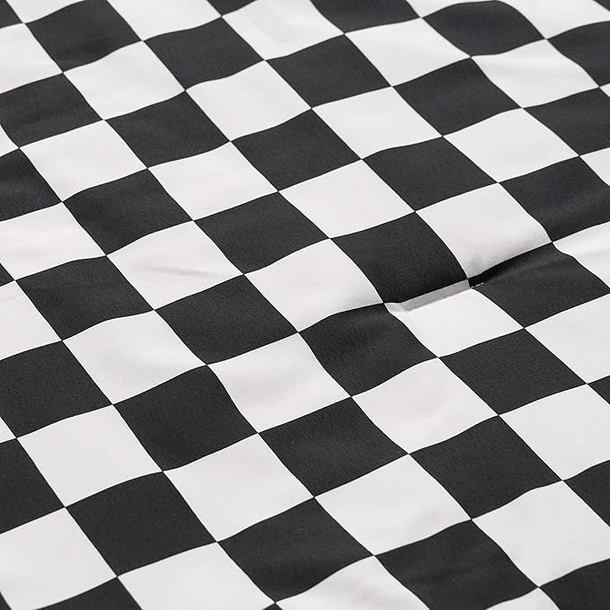 Juicy Couture Reversible Checkerboard Comforter Set 5-Piece Twin/Twin XL Set, Black/White