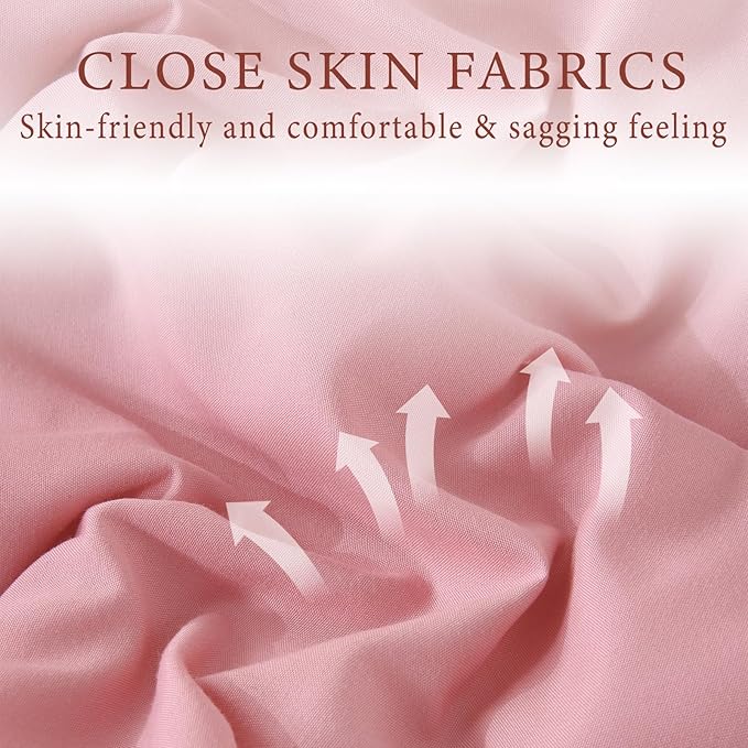 Herside Bean Pink Ruffle Comforter Set King Size,Shabby Chic Boho Bedding Sets, Soft Fluffy Comforters Sets for All Season,Vintage Ruffled 3 Pcs Microfiber Lightweight Quilt Set for Women Girls
