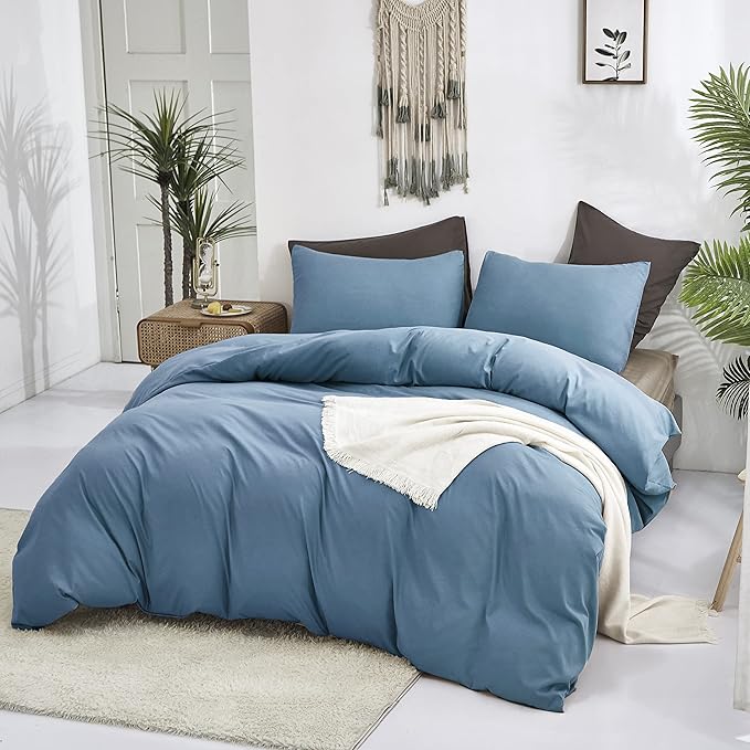 Luxlovery Blue Comforter Set California King Lake Blue Bedding Comforter Set Blanket Quilts Soft Breathable Modern Bedding Set for Cal King Women Men