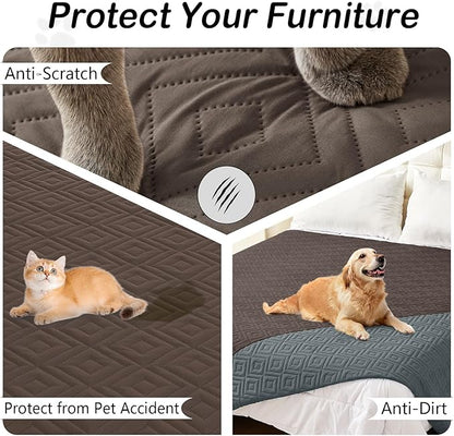 hyha Waterproof Dog Blanket, Soft Pet Bed Blankets, Waterproof Sofa Couch Cover for Dogs Washable, Reversible Pet Couch Covers for Sofa Furniture (40x70 Inch, Brown/Chocolate)