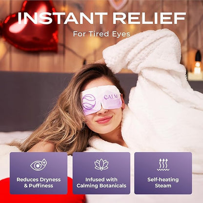 Body Restore Heated Eye Mask for Dry Eyes 5 Pack – Self Heating Warm Compress, Valentines Day Gifts for Her and Him, Birthday Gifts for Women and Men, Stye Eye Treatment, Relaxation – Lavender