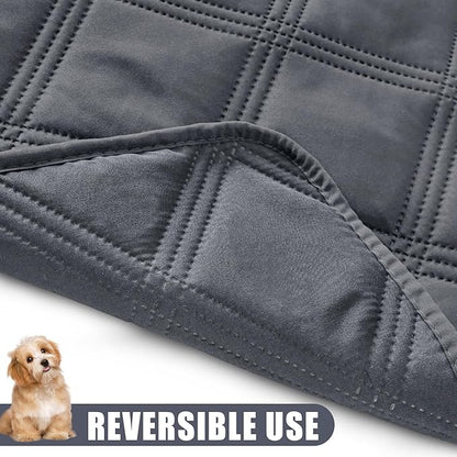 Smiry Waterproof Dog Bed Cover Blanket 40x80, Soft Reversible Pet Blanket, Washable Leakproof Cats Dogs Couch Cover for Sofa, Couch, Furniture, Dark Grey/Dark Grey
