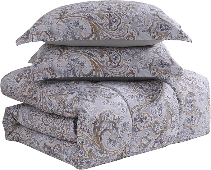 Paisley Comforter Set Full Size with Sheets Bed in a Bag – Deep Pocket Fitted Sheet with Elastic Corners, Cozy Comforter, Pillowcases & Shams – Soft Microfiber All Season Bedding – Machine Washable