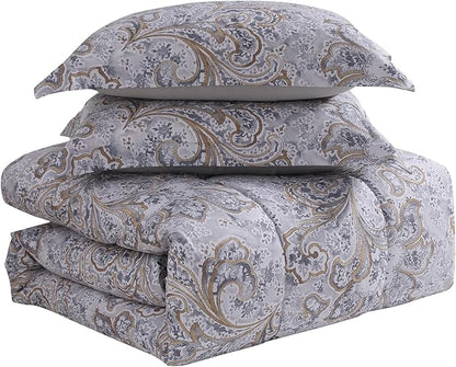 Paisley Comforter Set King Size with Sheets Bed in a Bag – Deep Pocket Fitted Sheet with Elastic Corners, Cozy Comforter, Pillowcases & Shams – Soft Microfiber All Season Bedding – Machine Washable