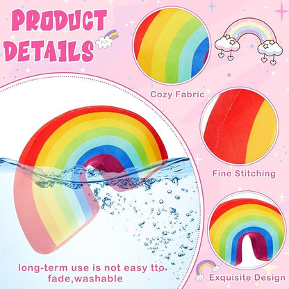 Chunful Rainbow Pillow for Girls Kids 13.8 x 8.7 x 4 Inch Plush Cute Rainbow Throw Pillow Arch Shaped Cushion Stuffed Decoration for Bed Chair Room Home Decor Easter Day(Colorful,2 Pcs)