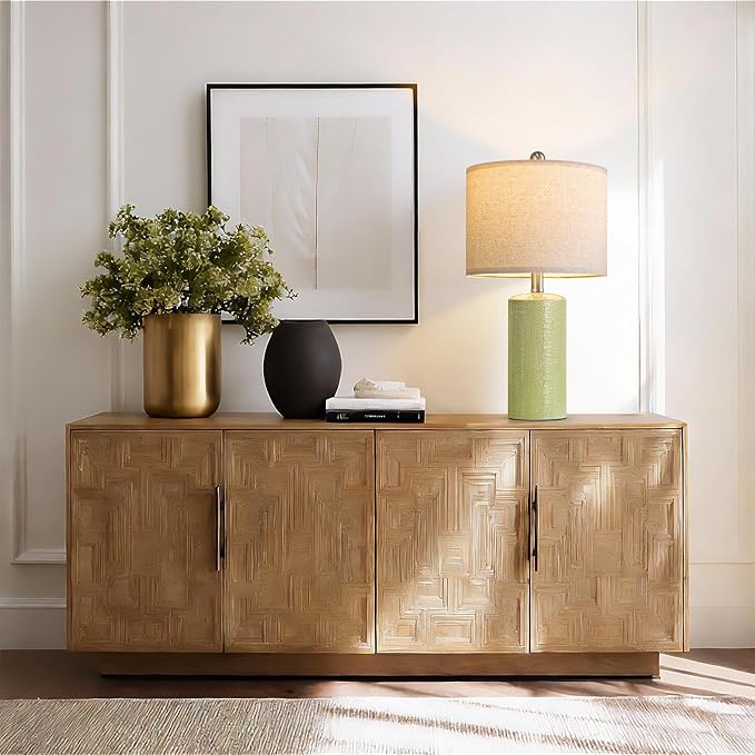 20.5" Small Table Lamps for Living Room Lamp Set of 2 Ceramic Lamps for Bedroom Bedside Lamps Modern Boho Lamps for Night Stands Farmhouse Nightstand Lamp Side End Table Lamp, Light Green