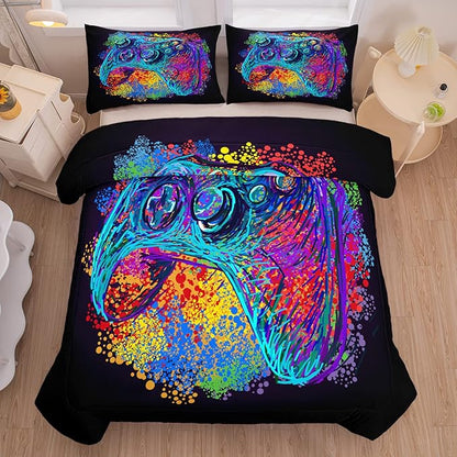 Tailor Shop Bedding Set for Boys - Twin Size Gaming Comforter with 1 Matching Pillowcase