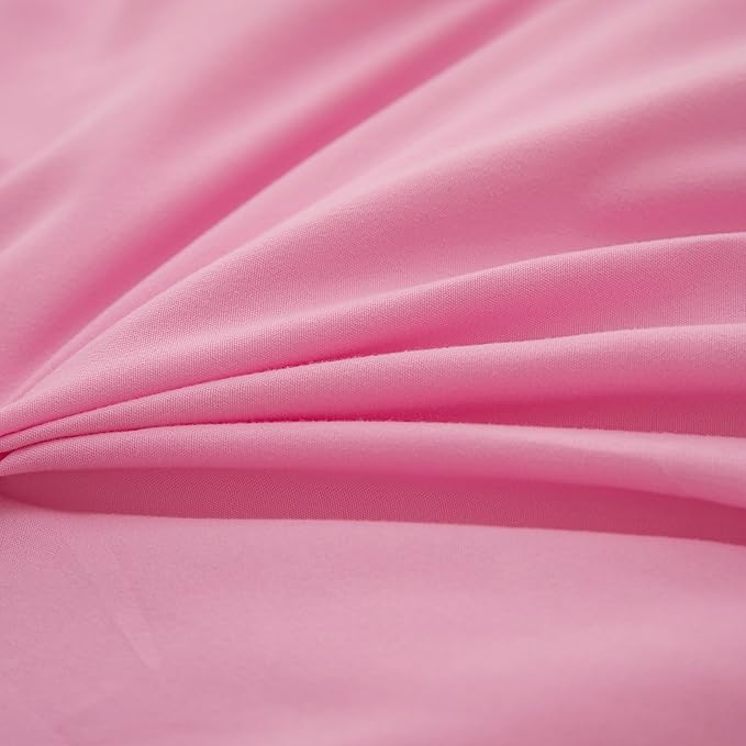 MWMWMW Full Size Comforter Set for Girls Kids, 3Pcs Pink Comforter Set Full, Blush Pink Princess Bedding, Vintage Soft Boho Chic Bedding for All Season