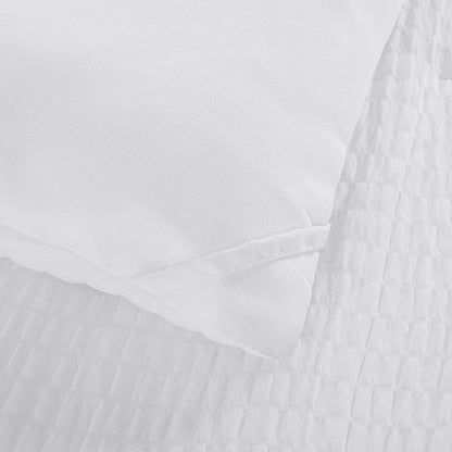 HOMBYS 3 Piece Seersucker Oversized King 120x120, Breathable White Soft Lightweight Bedding Comforter Sets with Comforter for All Season