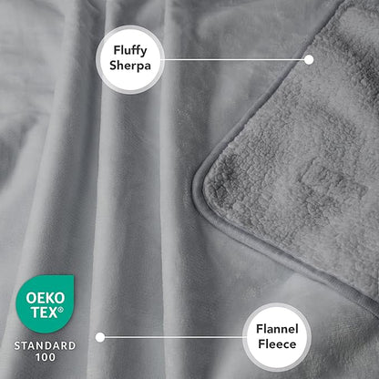 PetAmi Waterproof Dog Blanket for Small Medium Dogs, Pee Proof Pet Blanket for Couch Bed, Reversible Water Proof Blanket for Puppy Indoor Cat, Soft Dog Fleece Blankets Washable, 29x40 Light Gray