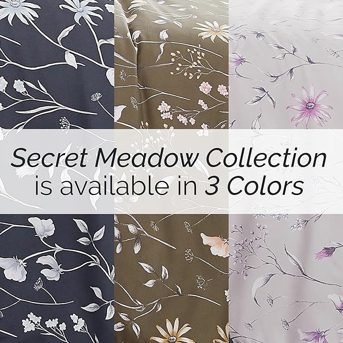 Southshore Fine Living, Inc. Oversized Twin Mattress Comforter Set, Down Alternative Boho Bedspread, The Secret Meadow Collection Comforter Sets, 2 Piece Bedding Set for Twin/XL Mattress, Brown