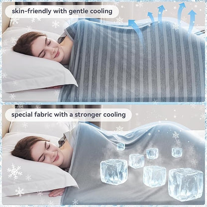 Guohaoi Cooling Blankets for Hot Sleepers,Arc-Chill Q-Max >0.5 Cool Fiber,100% Oeko-Tex Certified,Twin Full Size Lightweight Summer Cool Blanket for Travel/Outdoor Ultra Cold Breathable,60''x90''