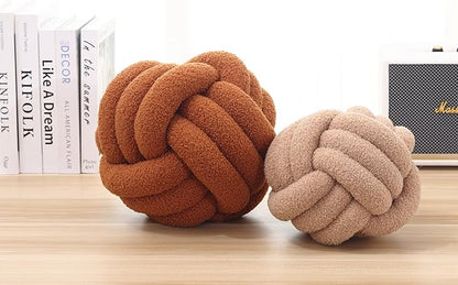 Petrella Knot Pillow Throw Pillows Ball Round Throw Pillows Home Decor Cushion Decorative Aesthetic Khaki 8inch