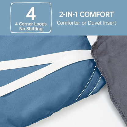MUXHOMO Full Comforter Sets, All Season Ultra Soft Down Alternative Bedding - 3 Piece Lightweight Bed Set Includes 1 Comforter (82"x86") and 2 Pillow Shams (20"x26"), Teal
