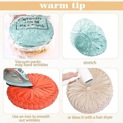 Yerliker 6 Pcs Floor Pillow Cushions 15inch Round Velvet Throw Pillows Colorful Flexible Cushions Alternative Pillows for Couch Chair Living Room Bedroom Home Office Decor(Saffron Yellow Color)