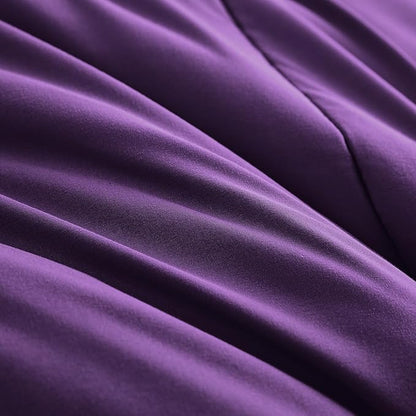 Maple&Stone Purple Comforter Set King, 7 Pieces Bed in a Bag - Down Alternative Bed Set with Comforter, Sheets, Pillowcases & Shams, All Season Lightweight Bedding Set, Purple