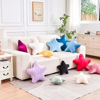 Fuchsia Star Throw Pillow, Cute Star Pillow Room Decor, Soft 19.6" Star Shaped Decorative Throw Pillow for Bedroom, Star Plush Floor Cushions Pillows
