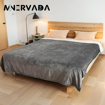 Heated Blanket Electric Blanket Queen Size 84''x90'' with 10 Heating Levels, 1-12 Hour Auto Shut Off, Machine Washable, Dual Controller Soft Warming Blanket for Couch, Bed, Office - Light Grey