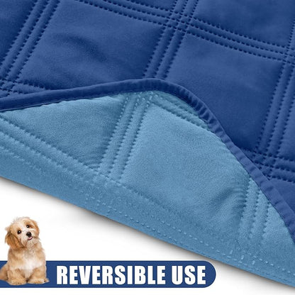 Smiry Waterproof Dog Bed Cover Blanket 82x120, Soft Reversible Pet Blanket, Washable Leakproof Cats Dogs Couch Cover for Sofa, Couch, Furniture, Navy/Blue