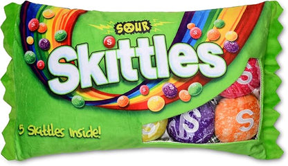 iscream Sour Skittles Package 16" x 8.5" Pillow Set with Mini Sour Skittles Candy Pillows