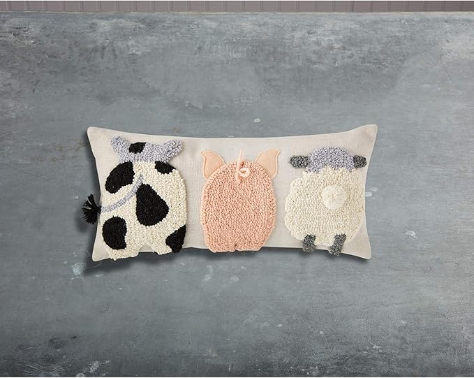 Raised Hook Farm Animal Pillow