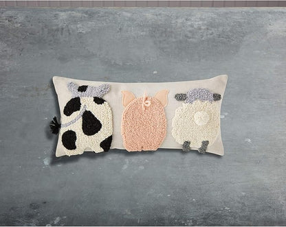 Raised Hook Farm Animal Pillow