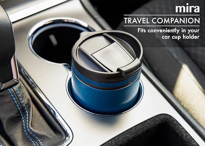 MIRA 16 oz Travel Coffee Mug - Insulated Stainless Steel Tumbler with Screw Lid - Admiral Blue