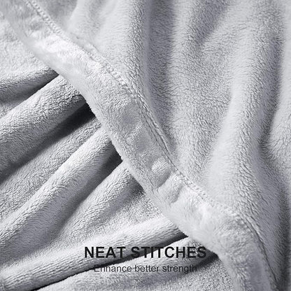 Hansleep Fleece Light Grey Full Blanket, Super Soft Flannel Fuzzy Plush Cozy Blanket for All Seasons, Light Grey, Full 84x90 Inches