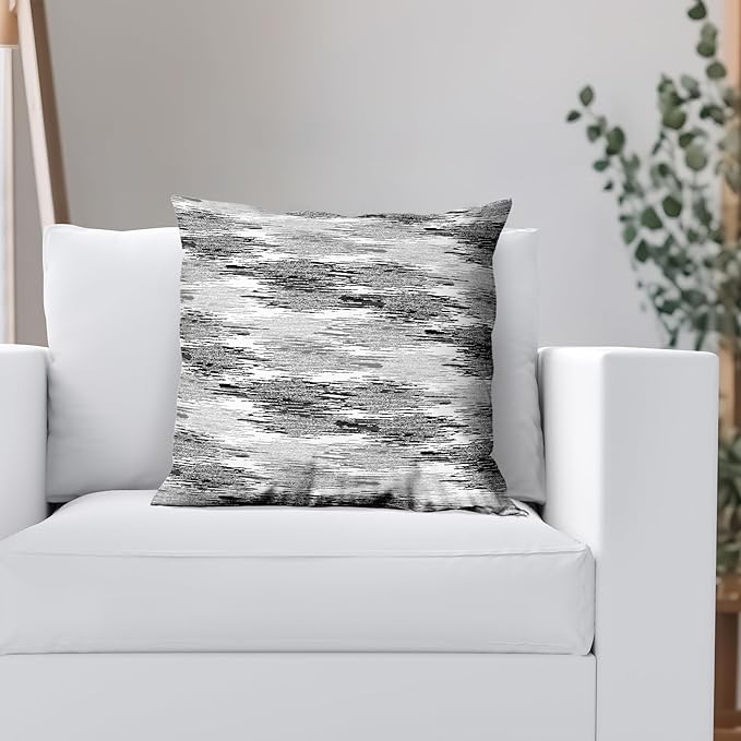 Americanflat 20x20 Throw Pillow with Sewn-in Insert - All-in-One Decorative Pillows - No Cover Needed - Soft and Durable Cushion for Bed or Sofa - Polyester - Black, Grey and White