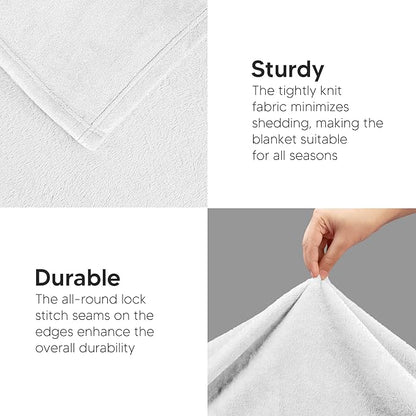 Utopia Bedding Fleece Blanket King Size White (90x102 Inches) Ultra Soft Warm Lightweight Microfiber Breathable Anti-Static Cozy Winter Bed Blanket, All-Season Home Decor Gift for Men & Women