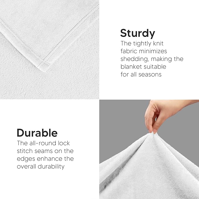 Utopia Bedding Fleece Blanket Twin Size White (60x80 Inches) Ultra Soft Warm Lightweight Microfiber Breathable Anti-Static Cozy Winter Bed Blanket, All-Season Home Decor Gift for Men & Women