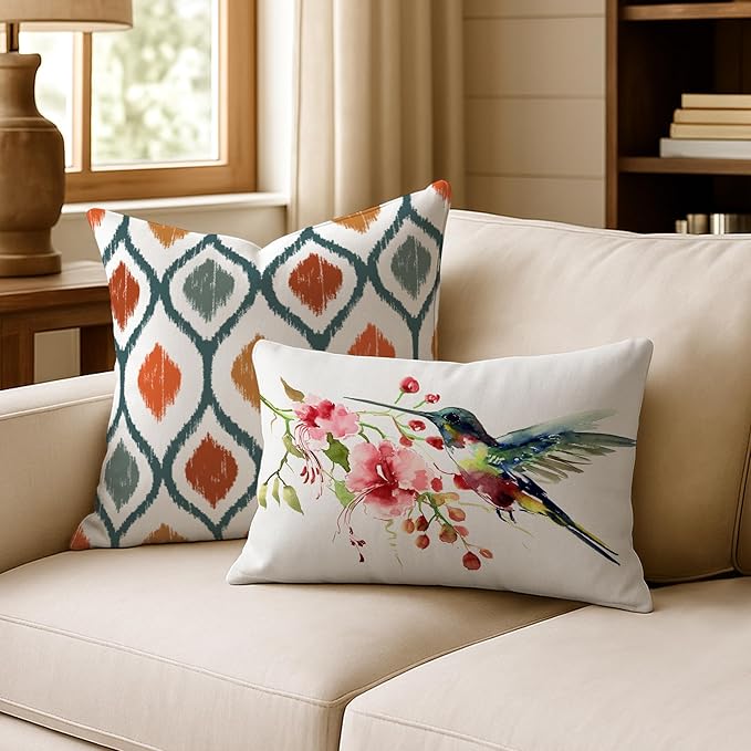 Americanflat 20x14 Throw Pillow with Sewn-in Insert - All-in-One Decorative Pillows - No Cover Needed - Soft and Durable Cushion for Bed or Sofa - Polyester - White