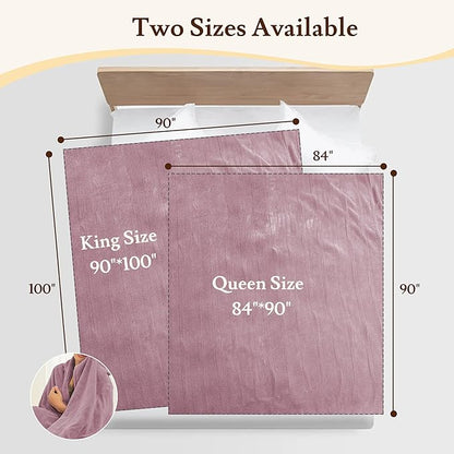 Electric Heated Blanket 90"x100" King Size - 4 Heat Settings & Dual Controllers, 10H Auto Shut Off, Ultra-Soft Coral Fleece Heated Blanket with Overheat Protection, Dark Pink