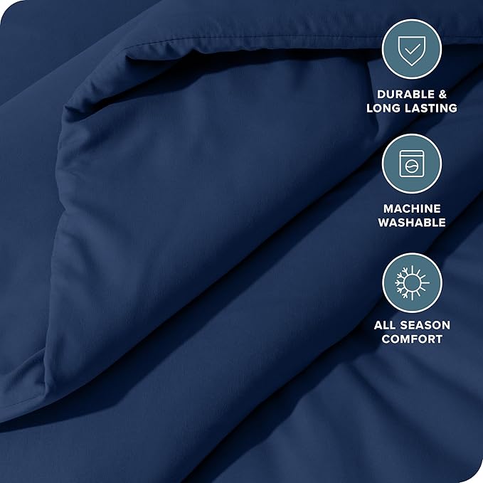Bare Home Comforter Set - Queen Size - Ultra-Soft - Goose Down Alternative - Premium 1800 Series - All Season Warmth Comforter (Queen, Dark Blue)
