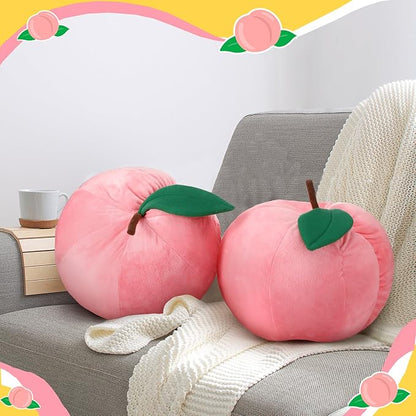 Peach Plush Decorative Gift Cute Fruit Plush Pillow Kawaii Hugging Plushies Soft Novelty Cushion Seat Home Room Decor