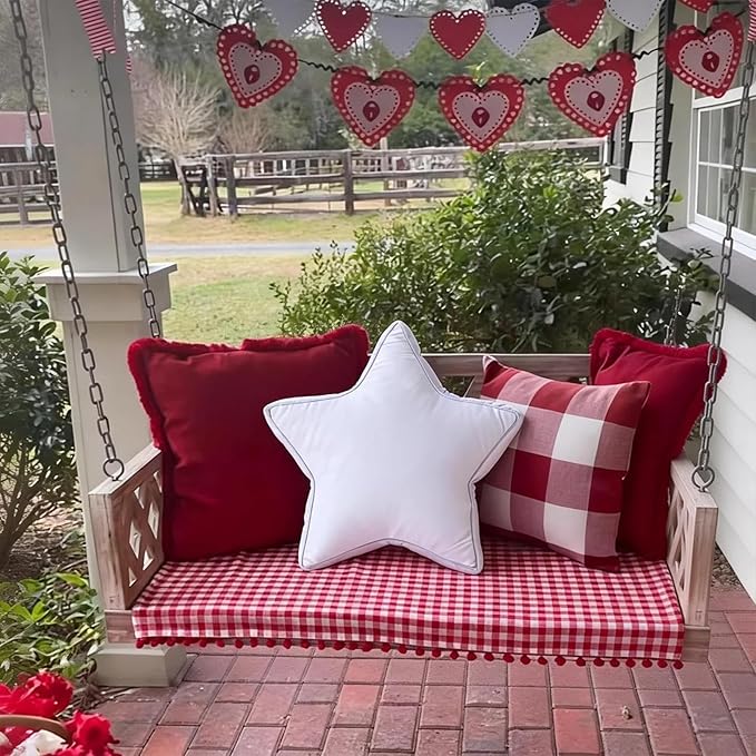 Star Pillow - White Pillows Decorative Throw Pillow Accent Cushion for Couch Bed Living Room White