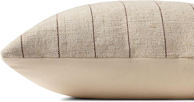 Loloi Amber Lewis Keisha Collection PAL0046 Natural/Brown 18'' x 18'' Cover w/Down Pillow