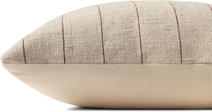 Loloi Amber Lewis Keisha Collection PAL0046 Natural/Brown 18'' x 18'' Cover w/Poly Pillow