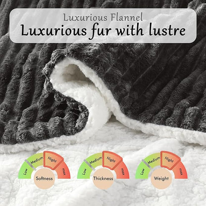 Electric Blanket Heated Twin Blanket, Super Soft Flannel & Sherpa Electric Twin Blanket with 6 Fast Heating Levels, 10 Hours Auto Off & OverHeat Protection, Machine Washable, 62'' X 84'', Dark Gray