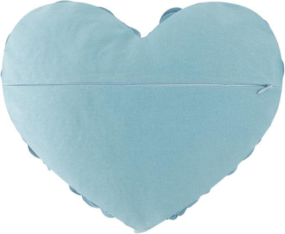 JWH Valentine's Day Throw Pillow Covers Decorative Flower Accent Pillow Cases Heart Shaped Cushion for Couch Living Room Bed Chair 14 x 16 Inches Teal Blue