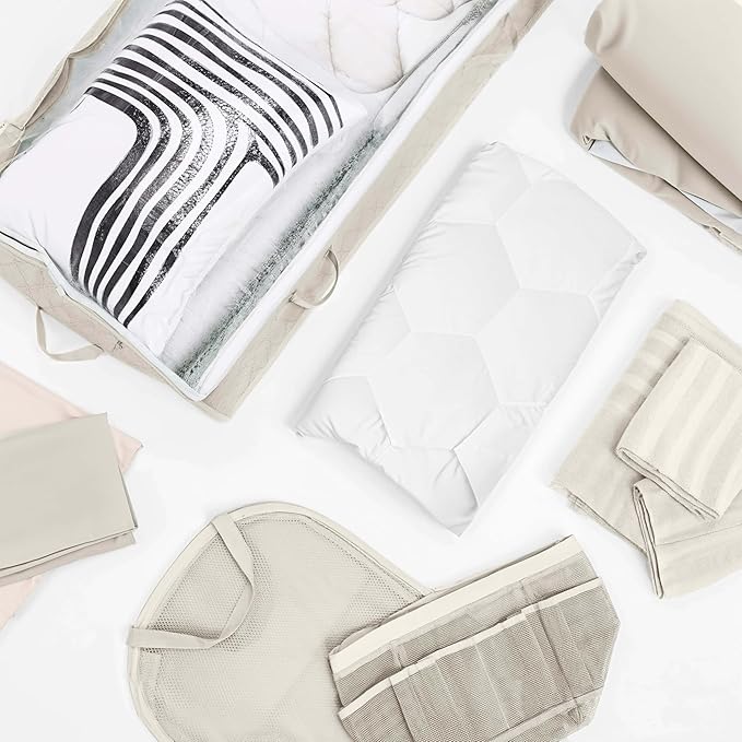 Hearth & Harbor Complete Dorm Room Set, Twin XL Comforter Set, Sheet Set, Pillows, Mattress Protector, Towels and Organizers - All Dorm Accessories Included