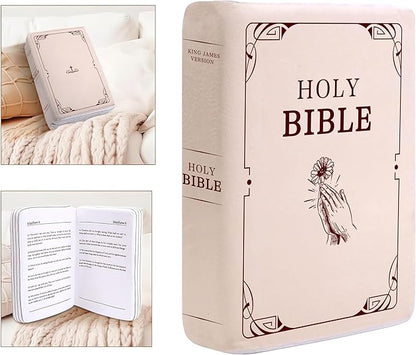 Holy Bible Pillow，Christian Gifts，Bible Plush，Cozy Faith Bible Pillow, Decoration for Bedrooms, Living Rooms (Pink)