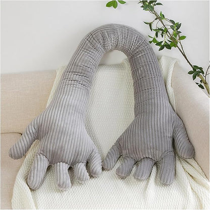Cute Palm Pillow Simulation Palm Plush Pillow Soft Sofa Bed Pillow Funny Bedroom Decoration Office Chair Cushion (62.9in, Grey)