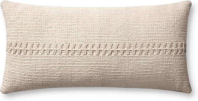 Loloi Chris Loves Julia Harvey Collection PCJ0018 Ivory 12'' x 27'' Cover Only Pillow