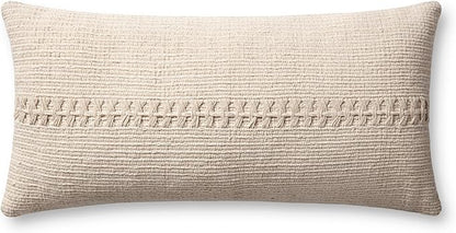 Loloi Chris Loves Julia Harvey Collection PCJ0018 Ivory 12'' x 27'' Cover Only Pillow