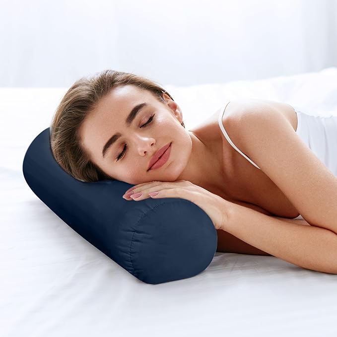 Utopia Bedding Bolster Pillows Insert (Pack of 2, Navy) - 6 x 16 Inches Bed and Couch Pillows - Indoor Decorative Pillows